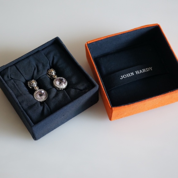 John Hardy Sapphire & Diamond Earrings - Picture 2 of 6